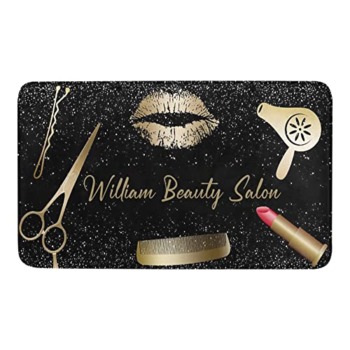 Anneunique Personalized Doormat Hair Salon Beauty Salon Custom Mud Door Mat with Name Decorative Indoor Outdoor Entrance Doormat Rug Garden Kitchen Mats 23.6 x15.7 Inch | The Storepaperoomates Retail Market - Fast Affordable Shopping