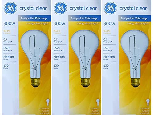 (3 Bulbs) GE 73789 Incandescent PS25, 300 watt, 6120 lumens, Medium Base, General Purpose Light Bulb, Clear | The Storepaperoomates Retail Market - Fast Affordable Shopping