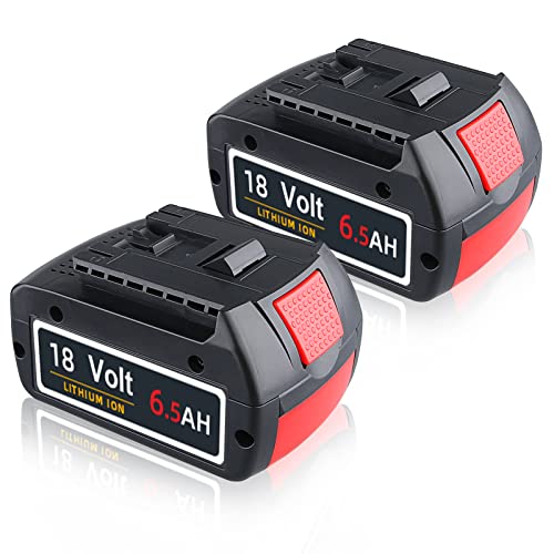 2Pack 6.5Ah 18V BAT609 Battery Compatible with Bosch 18V Battery Lithium ion 18 Volt Battery Replacement BAT609G BAT609 BAT618 BAT618G BAT619 BAT622 BAT612 6500mAh