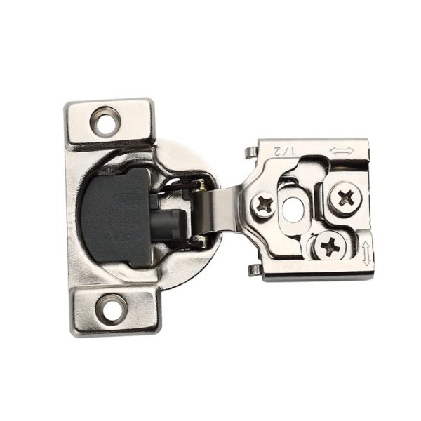(1 Pair) 1/2 inch Overlay Soft Close Cabinet Hinges for Kitchen Doors. 3D Adjustable Stainless Steel and Concealed Self Closing