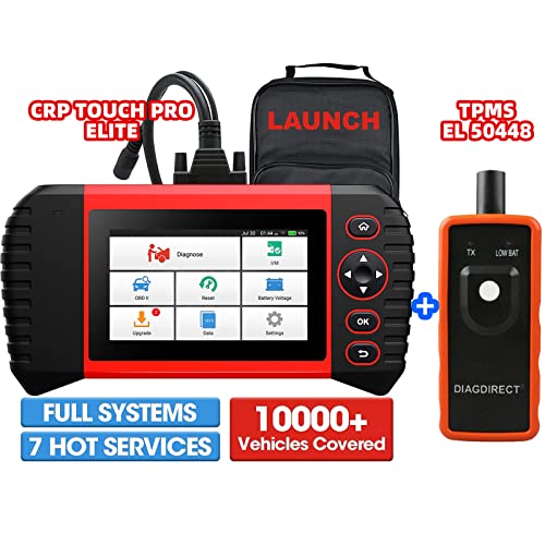 LAUNCH CRP Touch PRO Elite with TPMS Reset Tool, OBD2 Scan Tool with All System Diagnoses, 2022 Car Code Reader with 7 Special Functions Oil SAS EBP BMS Reset DPF ABS Bleeding Throttle Adaptation