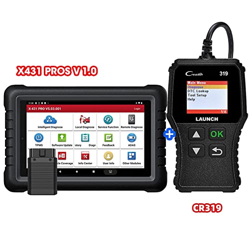 LAUNCH Scan Tool X-431 Pros V1.0 with CR319 OBD2 Scanner, 2022 Latest Bi-Directional Full System Automotive Scanner, ECU Coding, Active Test, 31+ Services,AutoAuth for FCA SGW, with TPMS Tool