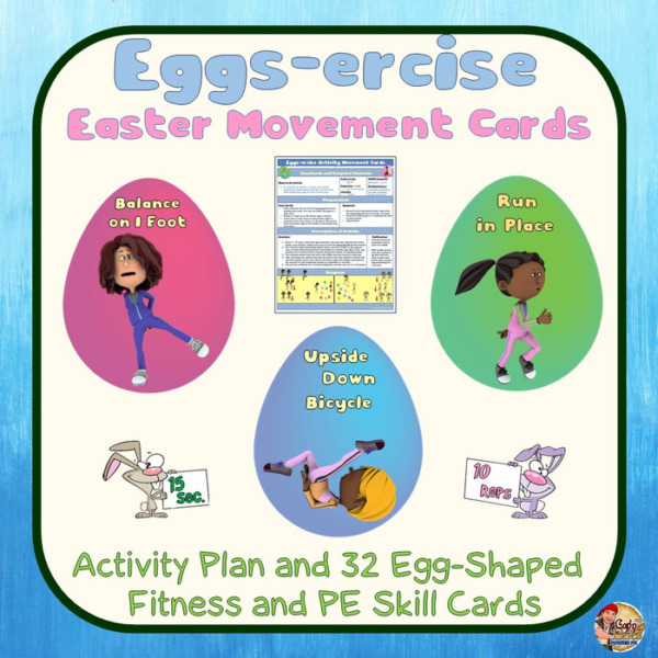 Eggs-ercise Movement- 32 Easter Egg-Shaped Exercise Cards