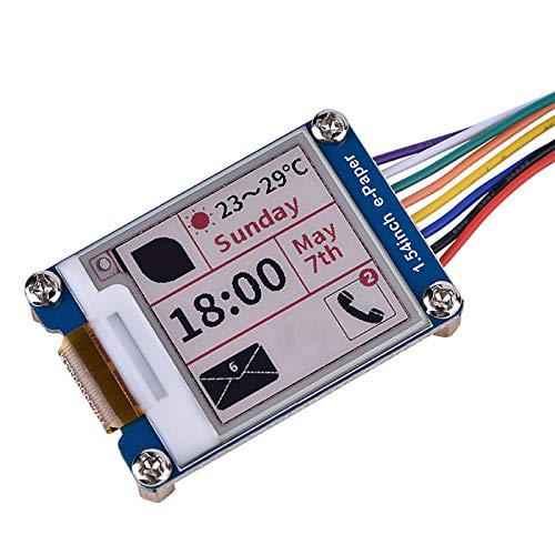 Gaeirt E-Ink Display Module, E-Paper Module SPI Interface Ultra Low Consumption 3.3V Wide View Angle 200×200 Resolution 1.54inch for Raspberry Pi