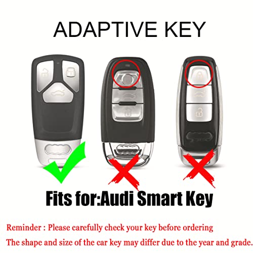 HIBEYO for New Audi Key Fob Cover Compatible with Audi A4 Q7 Q5 TT A3 A6 SQ5 R8 S5 Accessories with Keychains Metal Leather Key Case Shell Protect Original Key-Light Green | The Storepaperoomates Retail Market - Fast Affordable Shopping