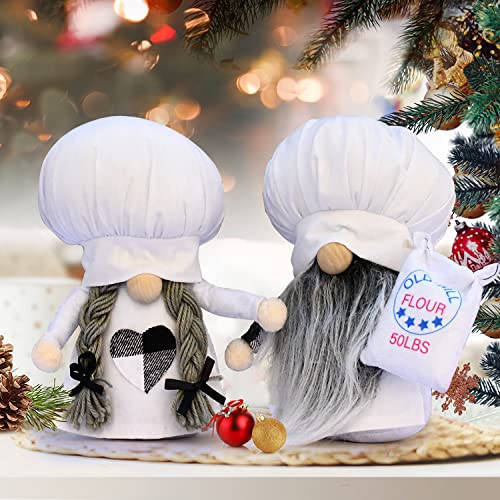 2 Pcs Chef Gnomes Christmas Gnome, Farmhouse Kitchen Decor, Handmade Plush Gnome Tomte Home Decor for Christmas Holiday Household Ornaments Party | The Storepaperoomates Retail Market - Fast Affordable Shopping