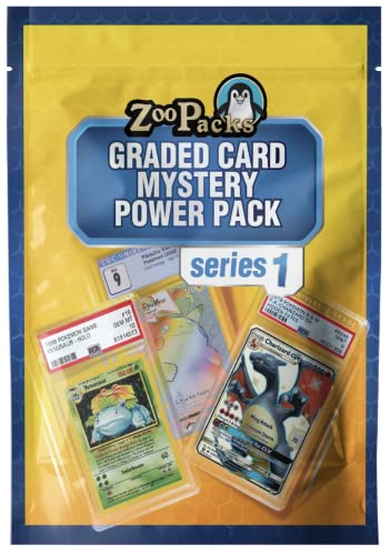 Zoo Packs Pokemon Graded Card Mystery Power Pack – Amazon Exclusive – 1 PSA Or CGC Graded Card + 1 Sealed Booster Pack + 25 Additional Cards with 5 Being Hologram / Holographic + 1 1st Edition Card