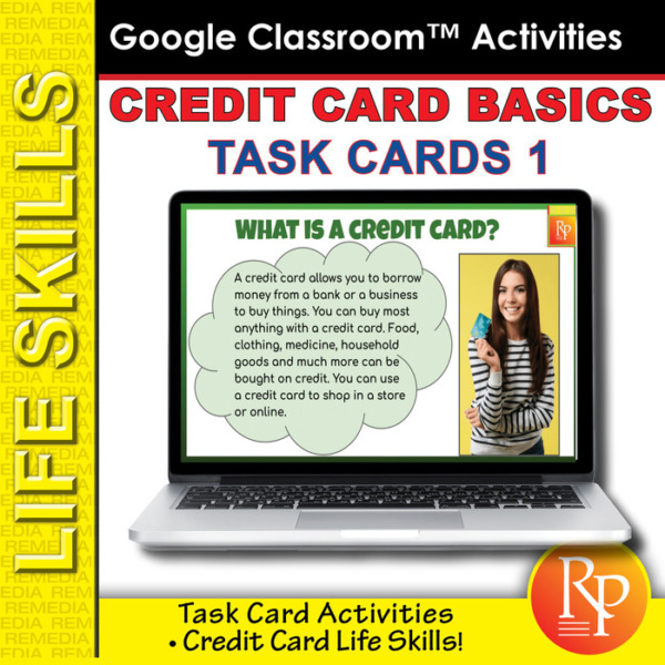 Credit Card Basics: Life Skills Task Cards | Consumer Skills | GOOGLE Activities