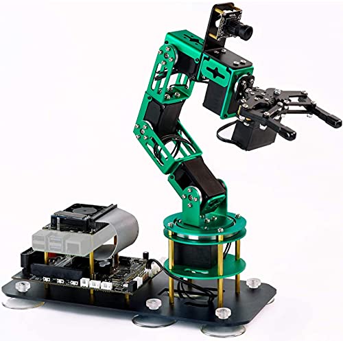 Robotic Arm Raspberry Pi Robot Kit AI Hand Building with Camera 6-DOF Programmable AI Electronic DIY Robot for Adults ROS Open Source ( Without Raspberry Pi 4B)