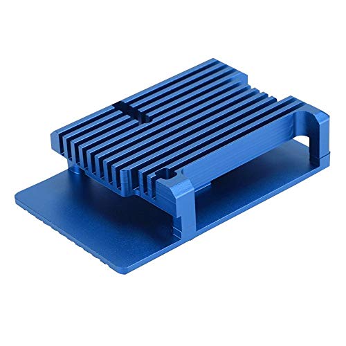 CNC Cooling Enclosure, Good Heat Dissipation Aluminum Alloy Housing Standard Size Fine Processing for Raspberry Pi 4(Blue)
