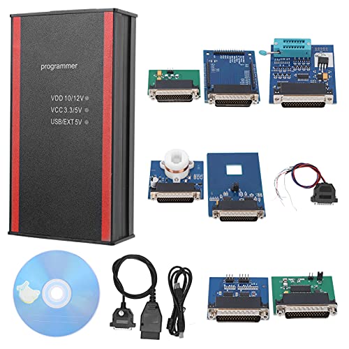 12Pcs Car Programmer Kit, Car ECU Chip Programming Tool with Full Adapters, for IPROG Pro 2019 V85, Support Dashboard, Car Radio, ECU, EEPROM, IMMO, MCU, ODO Adjust