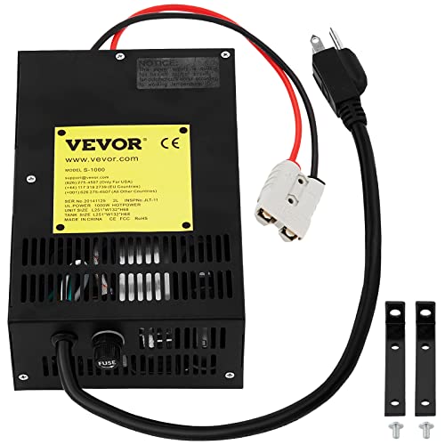 VEVOR 55 Amp RV Power Converter Charger, 110 Volt AC to 12 Volt DC, Power Supply Battery Converter Charger 1000W with 13-16V DC Adjustable Operating Range, Three-Stage Inverter, for RV Trailer Camper
