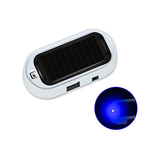 SXRC Car Solar Power Simulated Dummy Alarm Warning Anti-Theft LED Flashing Security Light,Car Anti-Theft Lights,Car Alarm Light with USB Port,Solar Powered Car Alarm System,Flash Strobe Light, Blue