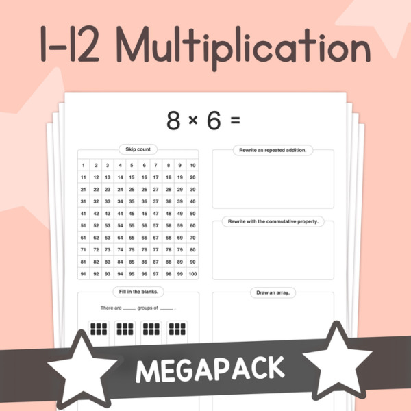Multiplication Facts Megapack –1st, 2nd, 3rd Grade Multiplication Worksheets – No Prep (Printable PDF)