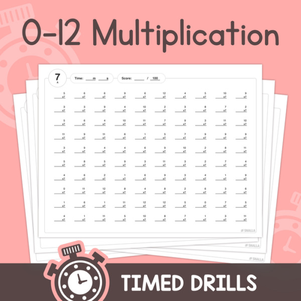 Multiplication Drills (0-12) – 2nd, 3rd, 4th Grade Multiplication Facts Quizzes – No Prep (Printable PDF)