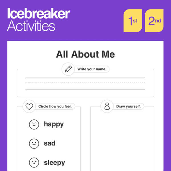 Icebreaker Activities – 1st, 2nd Grade First Day of School Ice Breaker Pack – No Prep (Printable PDF)
