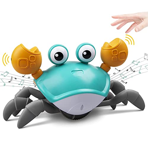 Shangfu Crawling Crab LED Baby Musical Toys and Musical Toys for Toddlers 1-3 , Musical Crib Toy ,Baby Musical Crawling Toy with Automatically Avoid Obstacles, Build in Rechargeable Battery (Green)