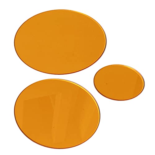 Portable Photo Background Board Acrylic: 3pcs Round Shooting Boards Photography Prop Boards Reflective Display Table Riser Product Display Orange