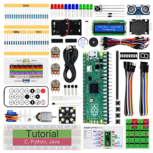 FREENOVE Super Starter Kit for Raspberry Pi Pico (Included) (Compatible with Arduino IDE), 513-Page Detailed Tutorial, 177 Items, 87 Projects, Python C Java Code