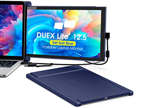 Mobile Pixels Duex Lite(2022 Version) 12.5″ Portable Monitor, FHD 1080p Laptop Screen Extender HDMI Laptop Monitor USB C Plug and Play,Windows/Mac/Linux/Switch/Android Compatible (Set Sail Blue)