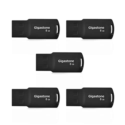 Gigastone 8GB 5-Pack USB 2.0 Flash Drive, Capless Design Pen Drive