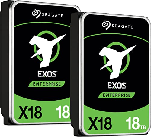 Seagate Exos X18 18TB 7200RPM SATA 6Gb/s 3.5-Inch Enterprise Hard Drive 2-Pack – ST18000NM000J (Renewed)