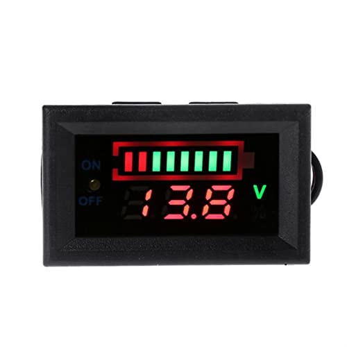 Battery Tester 12V Car Lead Acid Battery Capacity Indicator Voltmeter Power Tester With Display switch for Vehicle and Heavy Duty Truck