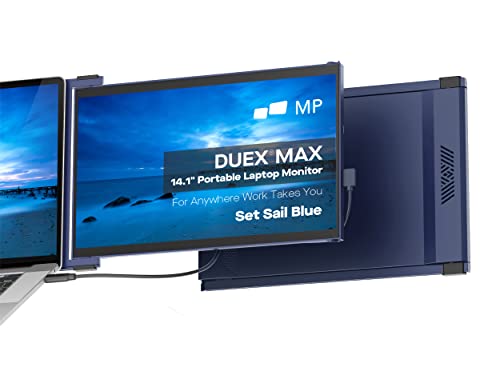 New Mobile Pixels Duex Max 14.1″ Portable Monitor, Full HD 1080P IPS Auto Rotated Laptop Screen Extender, USB A/Type-C USB Powered Plug and Play, Windows/Mac/Android/Switch Compatible (Set Sail Blue)