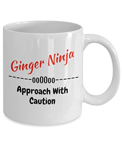 Ginger Ninja Ceramic Coffee Mug for Redheads, 11oz, Tea Cup, Birthday, Christmas, Any Occasion