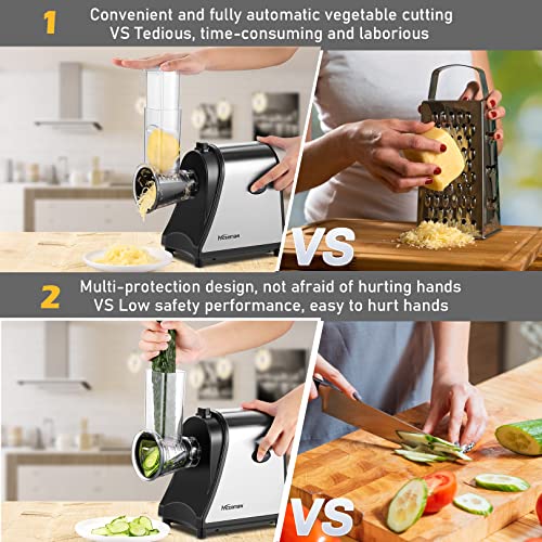150W Electric Cheese Grater, 5 In 1 Professional Salad Shooter Cheese Grater Electric Spiralizer For Veggies, Salad/Broccoli Slaw/Cheeses/Fruits | The Storepaperoomates Retail Market - Fast Affordable Shopping