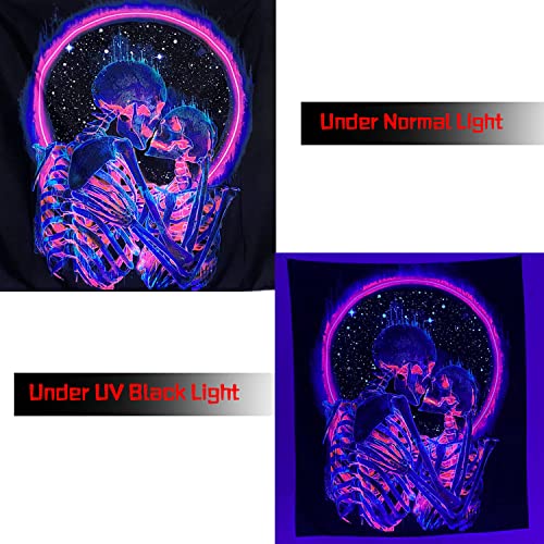 Jiamusi Astronaut and Mushroom Forest Planet Blacklight Tapestry UV Reactive Tapestry for Bedroom Trippy Tapestry Black Light Tapestry Aesthetic Wall Hanging for Room Home Decor | The Storepaperoomates Retail Market - Fast Affordable Shopping