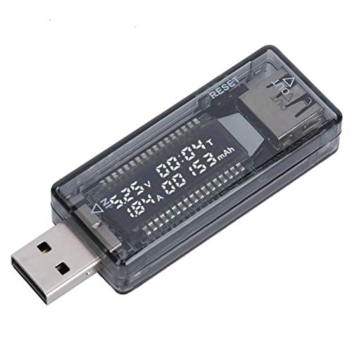 Kadimendium USB Voltmeter, USB Ammeter Testing Tool Empty Display KWS-V21 Discharge Capacity Memory Function for Wall Chargers