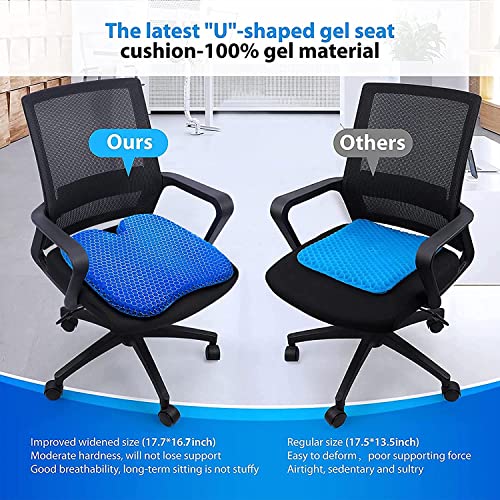 Full Gel Coccyx Seat Cushion Egg Gel Cushions Office Chair Cushion Car Seat Cushion for Back Sciatica Hip Tailbone Pain – Butt Pillow Chair Pad for Wheelchair Desk Pain Relief Long Trips Blue | The Storepaperoomates Retail Market - Fast Affordable Shopping