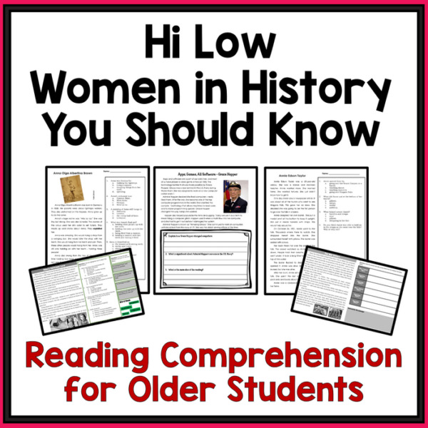 High Interest Low Level Women in History You Should Know – Reading Comprehension Grades 5-12