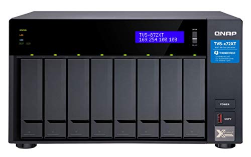 QNAP TVS-872XT-i7-16G-US Ultra-High Speed 8 Bay Thunderbolt™ 3 NAS. Intel® Core™ i7 6-Core Procssor, 16GB RAM