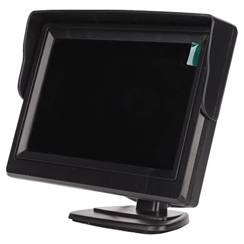 Car Camera Monitor, 4.3inch Color LCD Display Rearview Camera Monitor, with Sun Visor, V1/V2 2 Way Video Input, for Car SUV Van Truck