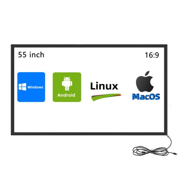 55 Inch 20 Points Multi-Touch IR Touch Frame 55 Inches Infrared Touch Screen Overlay Kit USB Driver Free HID Compatible HT-IR55-17mm 0