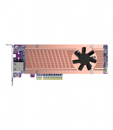QNAP QM2-2P410G1T 2 x PCIe Gen4 NVMe SSD & 10GbE (10G/5G/2.5G/1G/100M) Port Expansion Card to Enhance Performance