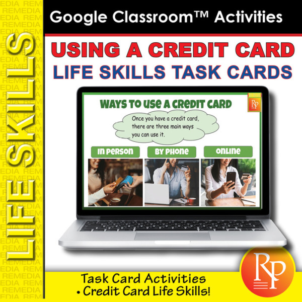 Using a Credit Card: Life Skills Task Cards | Consumer Skills | GOOGLE Activity