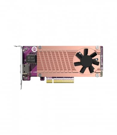 QNAP QM2-2P10G1TB 2 x PCIe Gen3 NVMe SSD & 1 x 10GbE (10G/5G/2.5G/1G/100M) Port Expansion Card to Enhance Performance