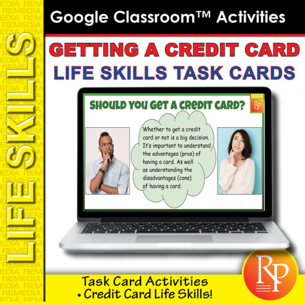 Getting a Credit Card: Life Skills Task Cards | Consumer Skills | GOOGLE