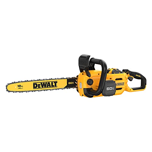 DEWALT (DCCS672X1 60V FLEXVOLT 18″ Brushless Chainsaw, Yellow/Black