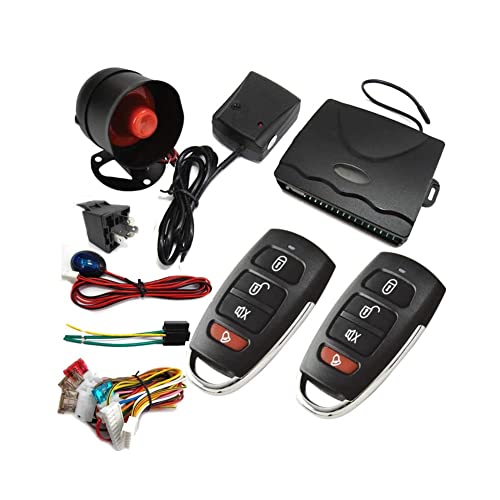 HIZLJJ Car Alarm System, Kit Security Antitheft Alarm Systems Remote Control Horn Alarm with Shock Sensor