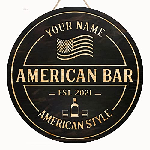 Artsy Woodsy Custom Welcome To Our Bar Printed Wood Sign 12″ 18″, Basement Bar Decor, Home Pub Tasting Room Saloon Man Cave Tavern Backyard Bar & Grill Irish Pub Tiki Bar Bourbon Bar Whiskey Pub (09)