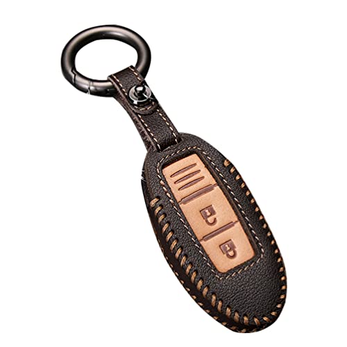 MDD Key Fob Shell Cover Case Suede Complex Material Full Protector Holder Key Chain compatible with Nissan (Black, C)