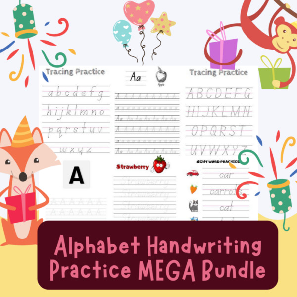 Alphabet Handwriting Practice MEGA Bundle | Uppercase & Lowercase | Sight words | Tracing Fun Games