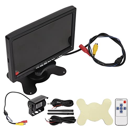 Car Reverse Camera, 130° Wide Angle Night Vision Waterproof Car Backup Camera, with 7in LCD Monitor, Supports Screen Rotation, for Safe Driving