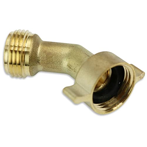 LQFHP 45 Degree Hose Elbow RV Water Intake Fitting Solid Brass 3/4″