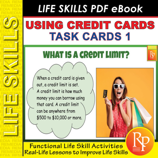 Using a Credit Card: Life Skills Task Cards | Consumer Skills | Activities