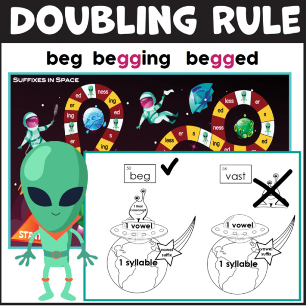 Doubling Rule Spelling Board Game
